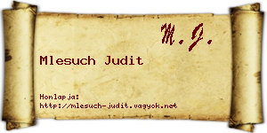 Mlesuch Judit névjegykártya